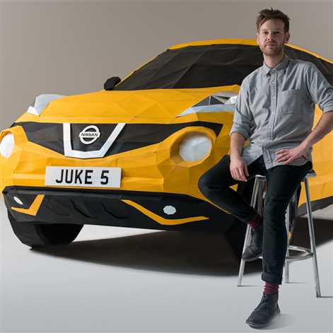 Pełnowymiarowa makieta Nissana Juke w technice origami