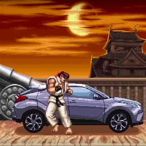 Toyota C-HR postacią w świecie gry Street Fighter II